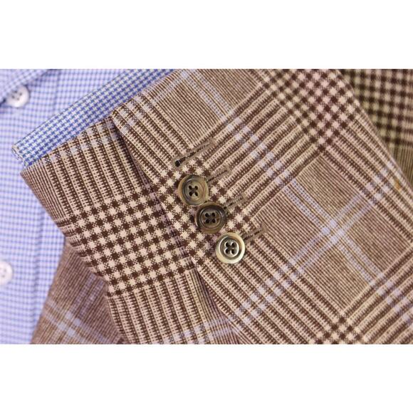 Samuelsohn Brown Plaid Cashmere-Qiviuk by Colombo 2-Btn Sportcoat Blazer 42L - Picture 7 of 13